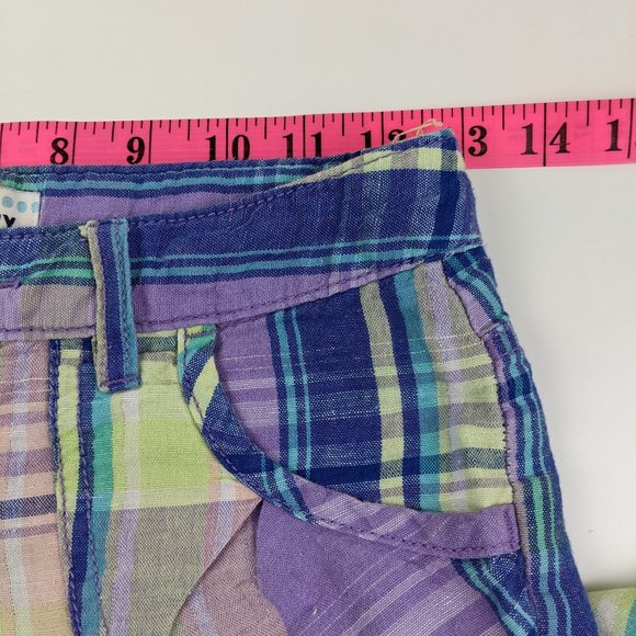 Old Navy Girls Purple Plaid Linen Shorts Size 10 - Picture 10 of 10